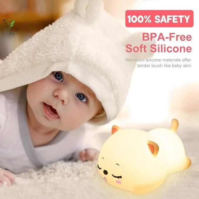 Cute Cat Silicone Baby Night Light